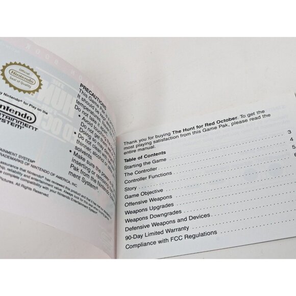 The Hunt for Red October (Nintendo NES, 1991) Manual Booklet Only - Picture 4 of 6